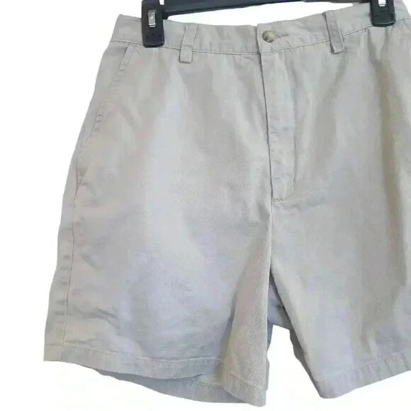 Eddie Bauer Women's Light Stone Gray Cotton Flat Front Shorts - Picture 2 of 9